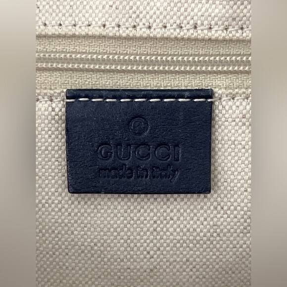 Gucci Sukey Guccissima Navy Leather Shoulder Tote Bag Gold Hardware GG Charm - Picture 2 of 16